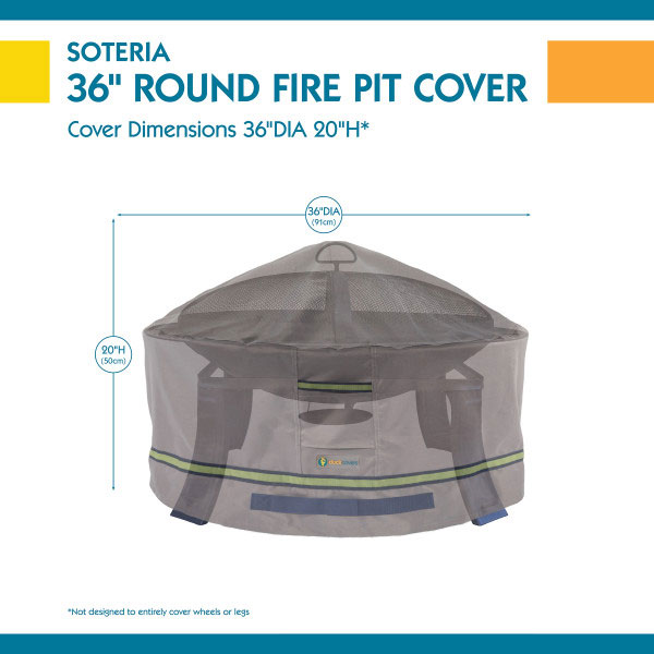 36 in. Round Fire Pit Cover Duck Covers Soteria RainProo - Image 2
